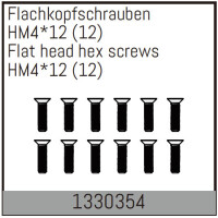 Absima - Flachkopfschrauben mit Feingewinde HM4*12 (12 St.) (1330354)