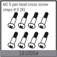 Absima - M2.5 pan head cross screw steps 8.0 (8 Pcs.) (1610054)