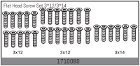 Absima - Senkkopfschraubenset 3*12/3*14 (1710080)